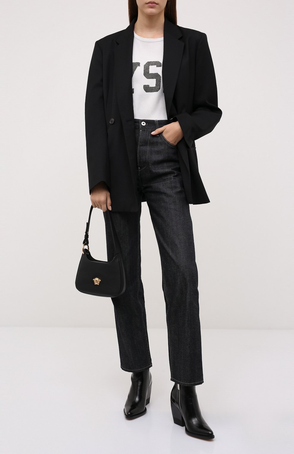 Хлопковая футболка SAINT LAURENT белого цвета по цене 49150 руб., арт. 672370/Y36JG, фото 2 Хлопковая футболка SAINT LAURENT, арт. 672370/Y36JG, фото 2