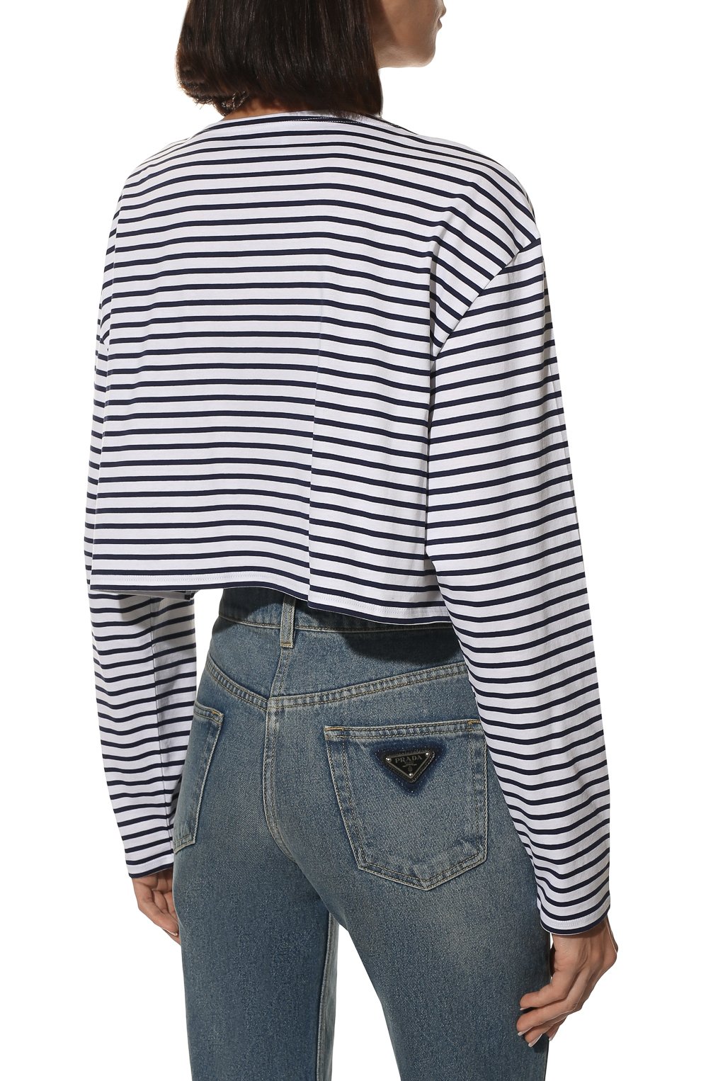 Хлопковый лонгслив PRADA, арт. 34628-103J-F0UB0-221, фото 4