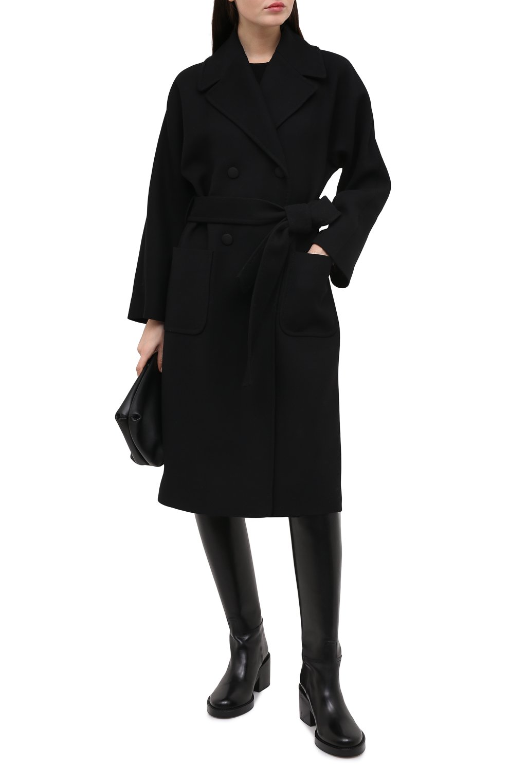 Шерстяное пальто DOLCE & GABBANA черного цвета по цене 279500 руб., арт. F0AJ0T/FU2TS, фото 2 Шерстяное пальто DOLCE & GABBANA, арт. F0AJ0T/FU2TS, фото 2