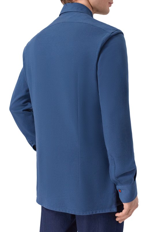 Хлопковая рубашка Kiton UMCNERPH0960110 Синий  UMCNERPH0960110 Фото 4