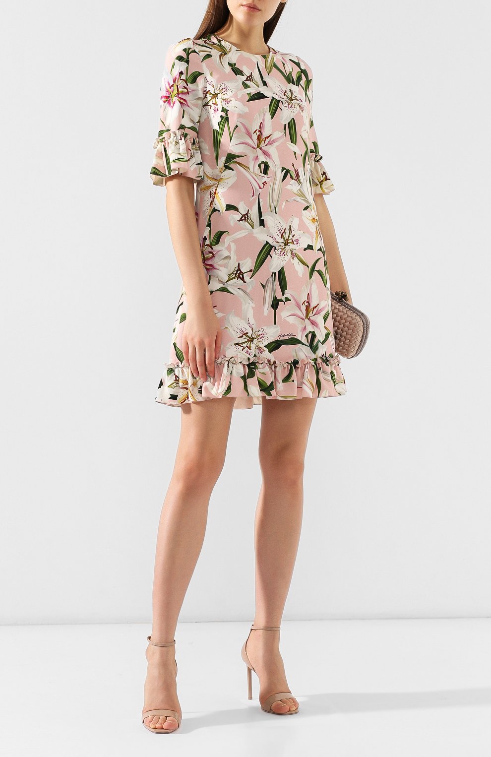 Платье с принтом DOLCE & GABBANA розового цвета по цене 199000 руб., арт. F6E3GT/FSRLJ, фото 2 Платье с принтом DOLCE & GABBANA, арт. F6E3GT/FSRLJ, фото 2