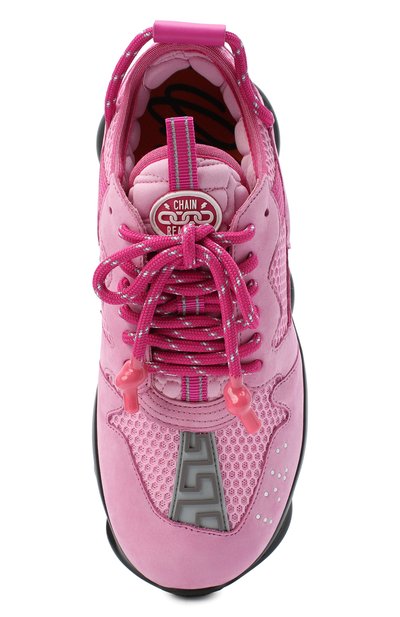 Текстильные кроссовки chain reaction VERSACE фуксия цвета по цене 96500 руб., арт. DST030G/D37TG, фото 5 Текстильные кроссовки chain reaction VERSACE, арт. DST030G/D37TG, фото 5