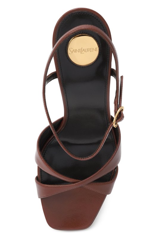 Кожаные босоножки Debbie 110 Saint Laurent 825303/AACSQ Коричневый  825303/AACSQ Фото 6
