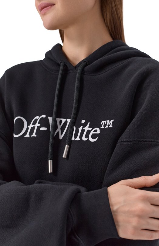Хлопковое худи Off-White 0WBB058C99FLE001 Чёрный  0WBB058C99FLE001 Фото 5