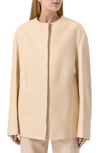 Кожаная куртка LOULOU DE SAISON кремового цвета по цене 99450 руб., арт. ATALIA, фото 3 Кожаная куртка LOULOU DE SAISON, арт. ATALIA, фото 3