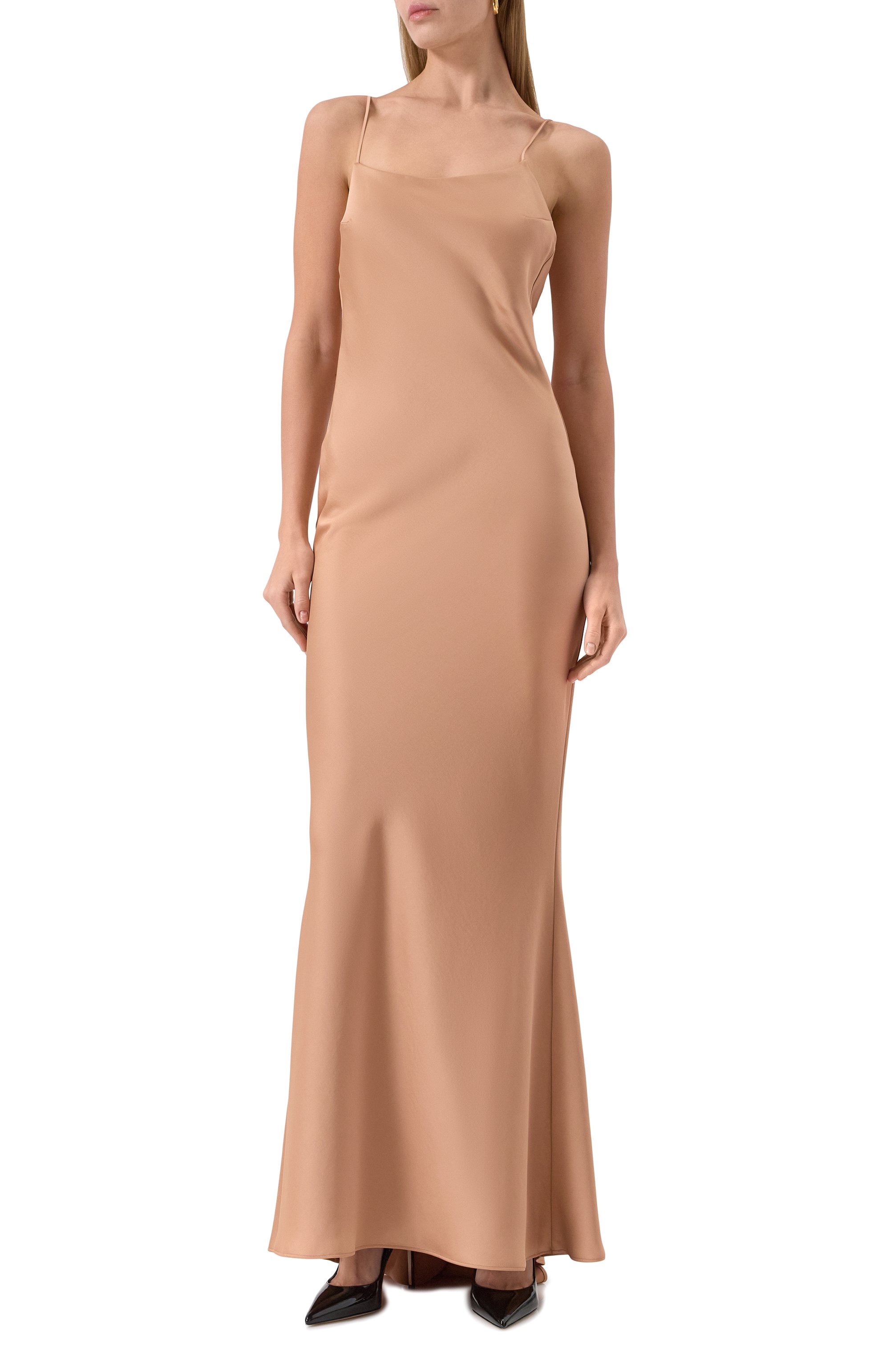 Атласное платье THE ANDAMANE светло-розового цвета по цене 59950 руб., арт. T170130A/TNP229, фото 3 Атласное платье THE ANDAMANE, арт. T170130A/TNP229, фото 3