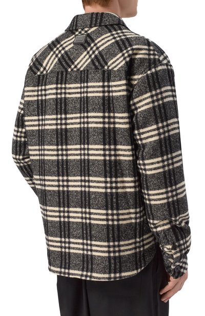 Шерстяная куртка-рубашка DOLCE & GABBANA темно-серого цвета по цене 329500 руб., арт. G9CKYT/FQZAK, фото 4 Шерстяная куртка-рубашка DOLCE & GABBANA, арт. G9CKYT/FQZAK, фото 4