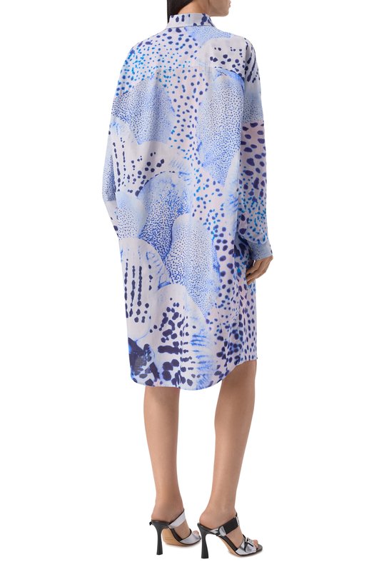 Хлопковое платье Dries Van Noten 251-011001-1110 Голубой  251-011001-1110 Фото 4