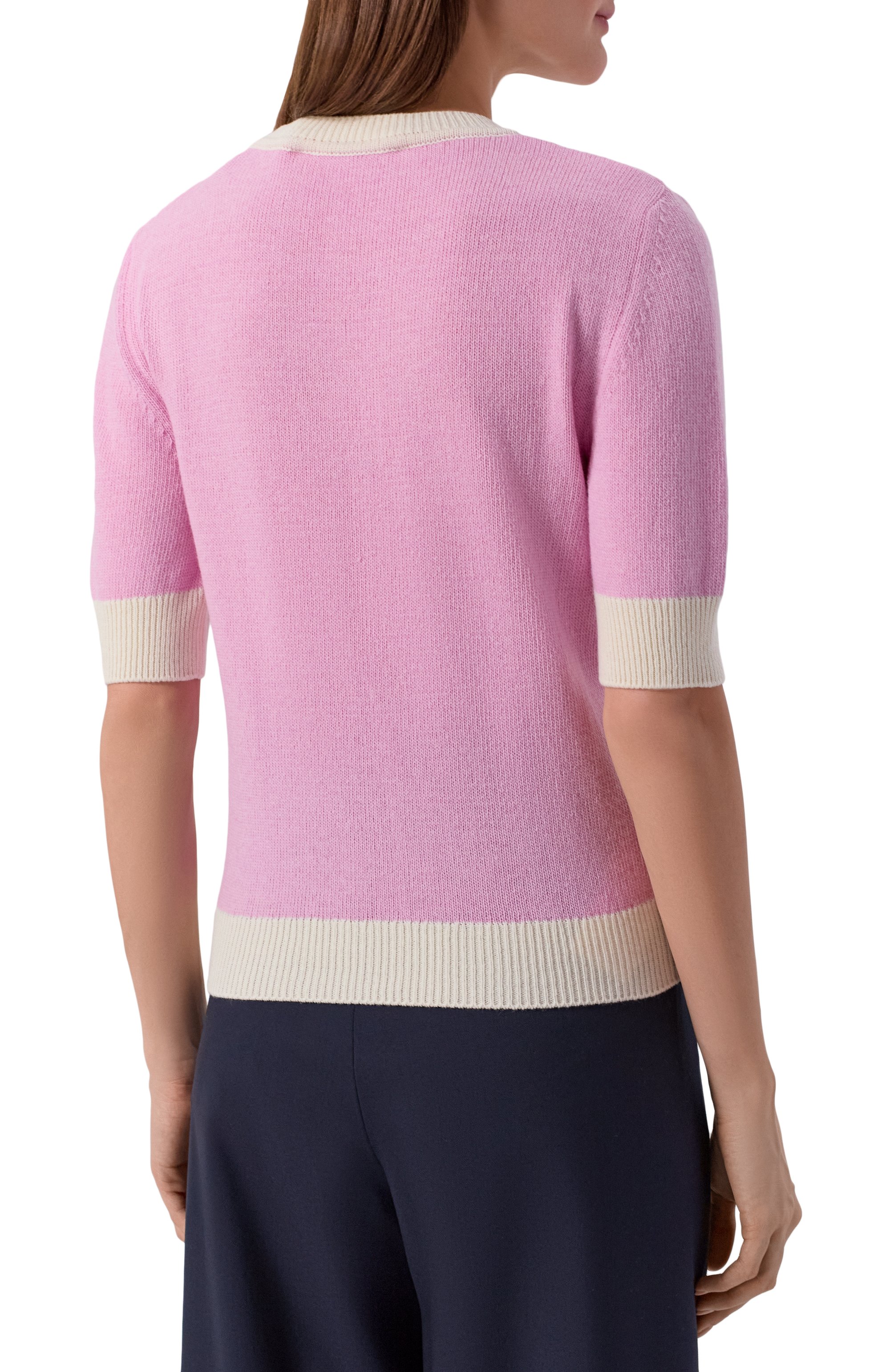 Шерстяной пуловер MARNI розового цвета по цене 79650 руб., арт. GCMD0644EQ/UFH602, фото 4 Шерстяной пуловер MARNI, арт. GCMD0644EQ/UFH602, фото 4