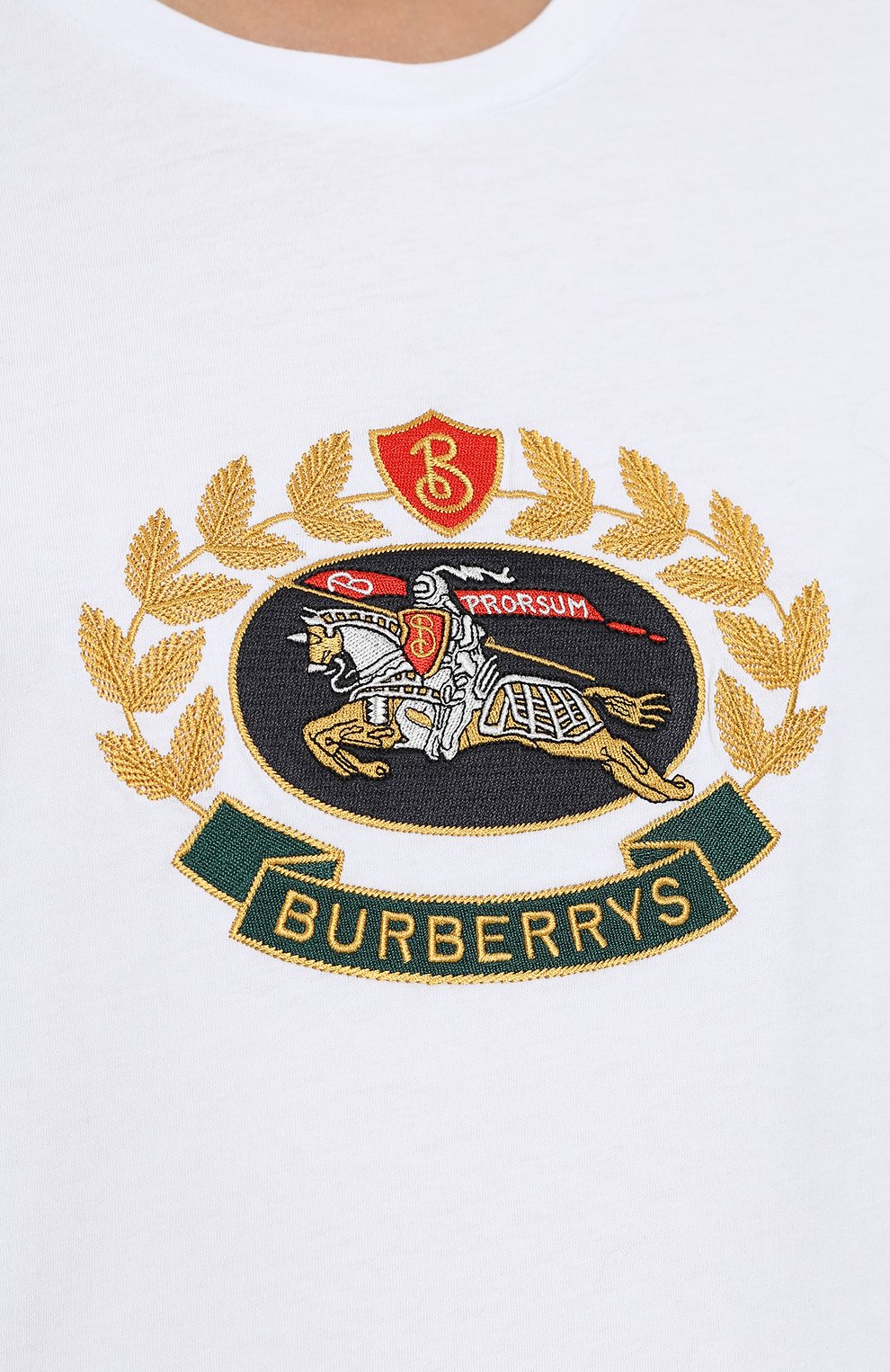Хлопковая футболка с круглым вырезом и логотипом бренда BURBERRY, арт. 8002932, фото 5