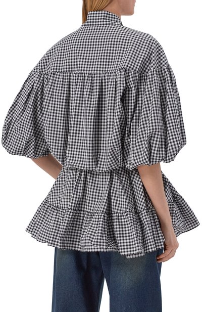 Хлопковая блузка JUUN.J черно-белого цвета по цене 79200 руб., арт. JW6364W01, фото 4 Хлопковая блузка JUUN.J, арт. JW6364W01, фото 4