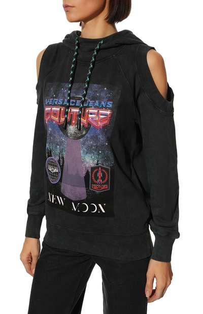 Хлопковое худи VERSACE JEANS COUTURE, арт. 73HAIP09-73DP311 R 33 M00N CRINKLE/CFW0P, фото 3