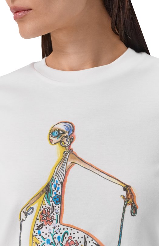 Хлопковая футболка Missoni DS26SL04/BJ00QG Белый  DS26SL04/BJ00QG Фото 5