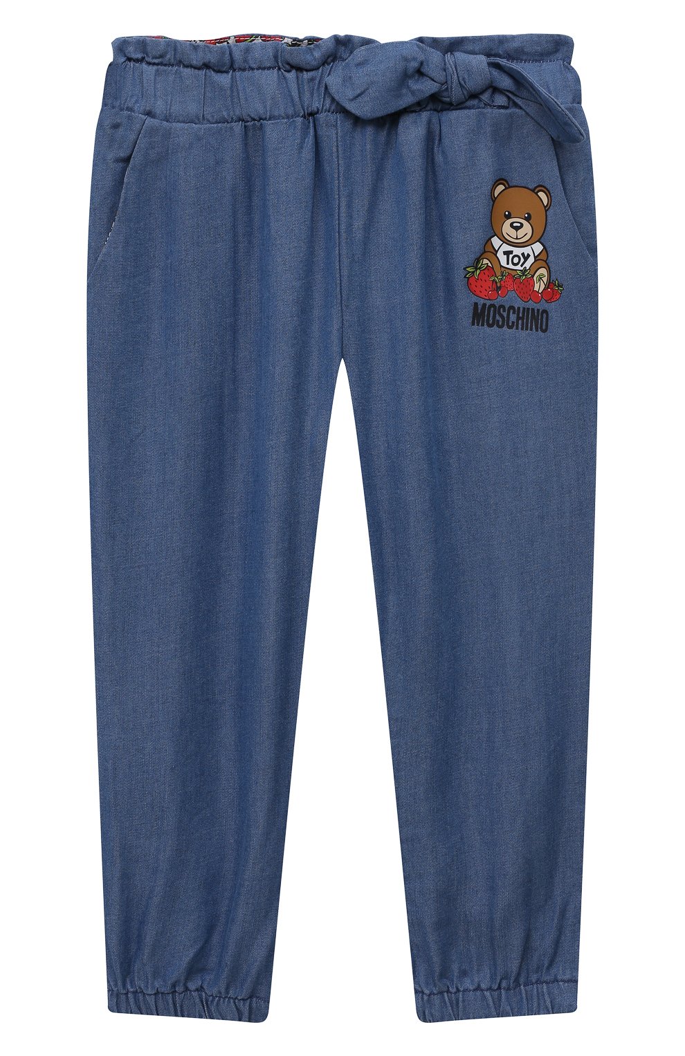 Брюки MOSCHINO синего цвета по цене 11350 руб., арт. MDP02Q/L0E07, фото 1 Брюки MOSCHINO, арт. MDP02Q/L0E07, фото 1