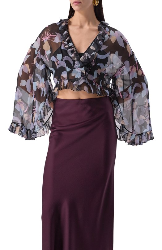 Шелковый топ Chloé CHC25SHT48343 Чёрный  CHC25SHT48343 Фото 3