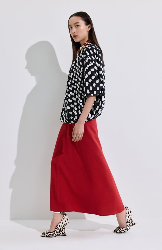 Блузка из вискозы и шелка Dries Van Noten 010744-3114 Чёрно-белый  010744-3114 Фото 6