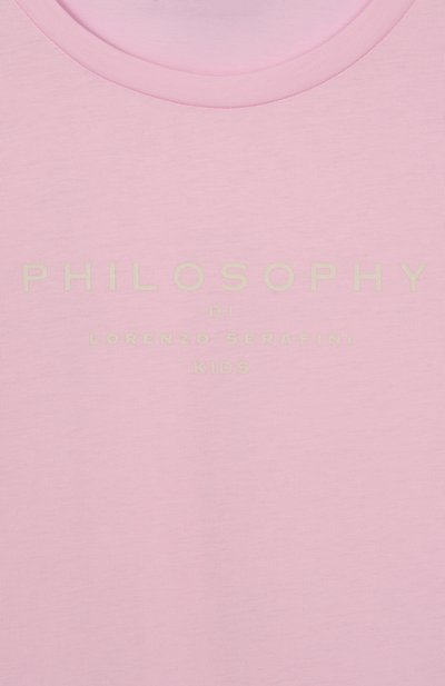 Хлопковая футболка PHILOSOPHY DI LORENZO SERAFINI KIDS, арт. I1E605/5203/12-14, фото 3