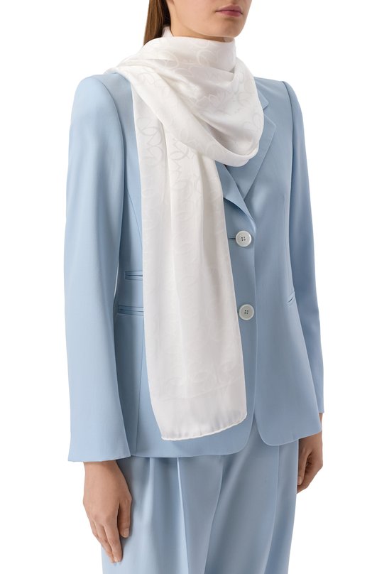 Шелковый шарф Elie Saab SE7018J5814F24 Белый  SE7018J5814F24 Фото 2
