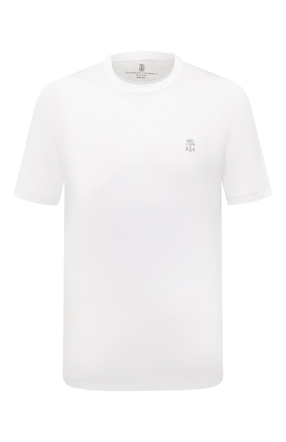 Хлопковая футболка BRUNELLO CUCINELLI белого цвета по цене 35150 руб., арт. M0T611328G, фото 1 Хлопковая футболка BRUNELLO CUCINELLI, арт. M0T611328G, фото 1