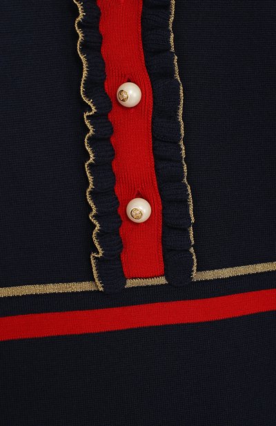 Шерстяное мини-платье с оборками и металлизированной отделкой GUCCI, арт. 478566/X9B21, фото 3