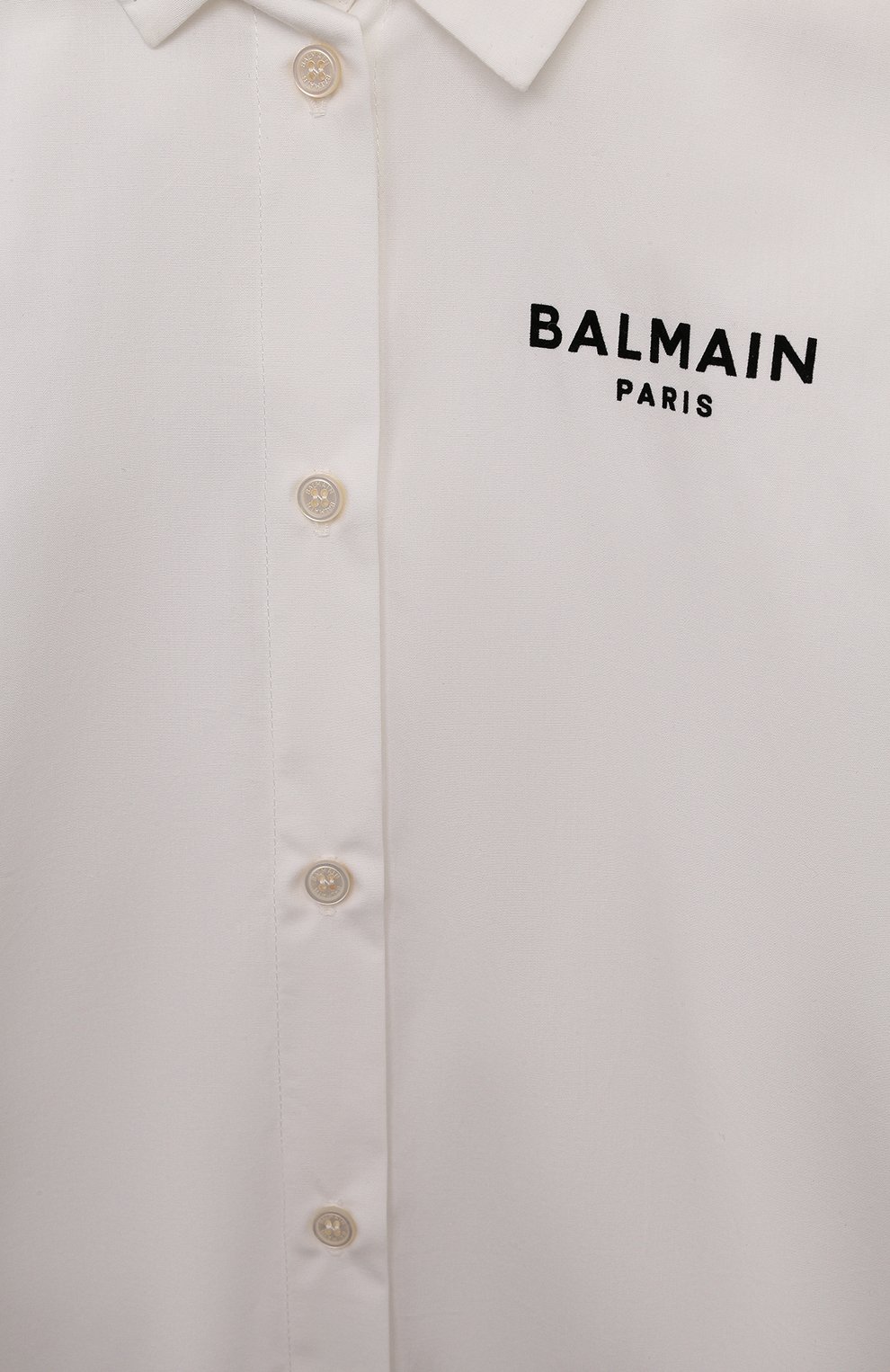 Хлопковая рубашка BALMAIN белого цвета по цене 35150 руб., арт. BV5A20, фото 3 Хлопковая рубашка BALMAIN, арт. BV5A20, фото 3