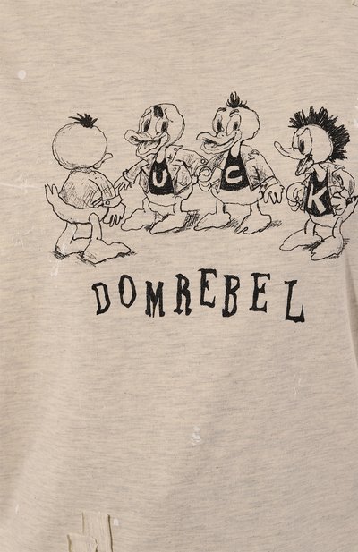 Хлопковая футболка DOMREBEL кремового цвета по цене 23350 руб., арт. SCH00LYARD/T-SHIRT, фото 5 Хлопковая футболка DOMREBEL, арт. SCH00LYARD/T-SHIRT, фото 5