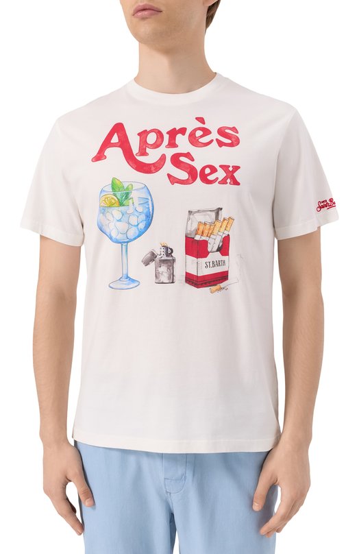 Хлопковая футболка MC2 Saint Barth STBM TSHIRT MAN/02248H Белый  STBM TSHIRT MAN/02248H Фото 3