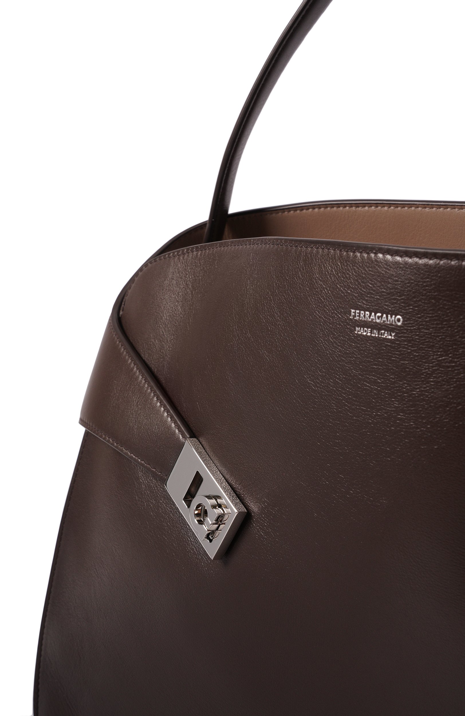 Сумка hug large FERRAGAMO темно-коричневого цвета по цене 387500 руб., арт. 219939/795206, фото 6 Сумка hug large FERRAGAMO, арт. 219939/795206, фото 6