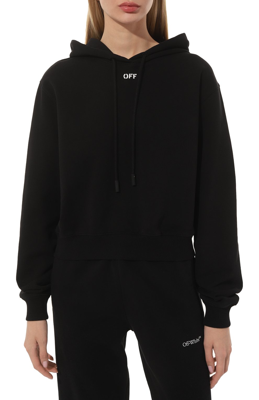 Хлопковое худи OFF-WHITE, арт. OWBB016C99JER0011001, фото 3