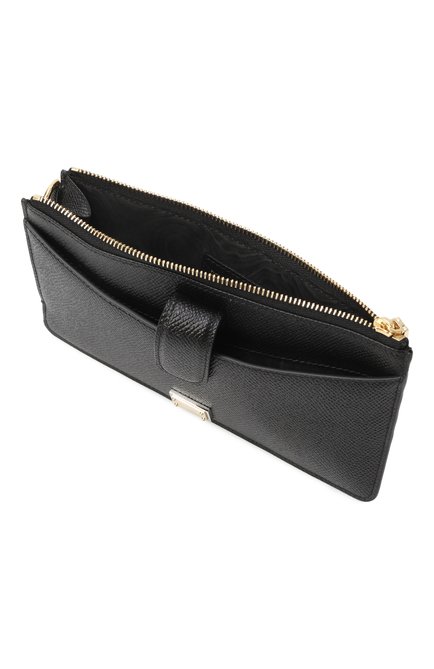 Женский кожаный футляр для кредитных карт DOLCE & GABBANA черного цвета, арт. BI3335/A1001 | Фото 2 (Материал сплава: Проставлено; Материал: Натуральная кожа; Нос: Не проставлено)