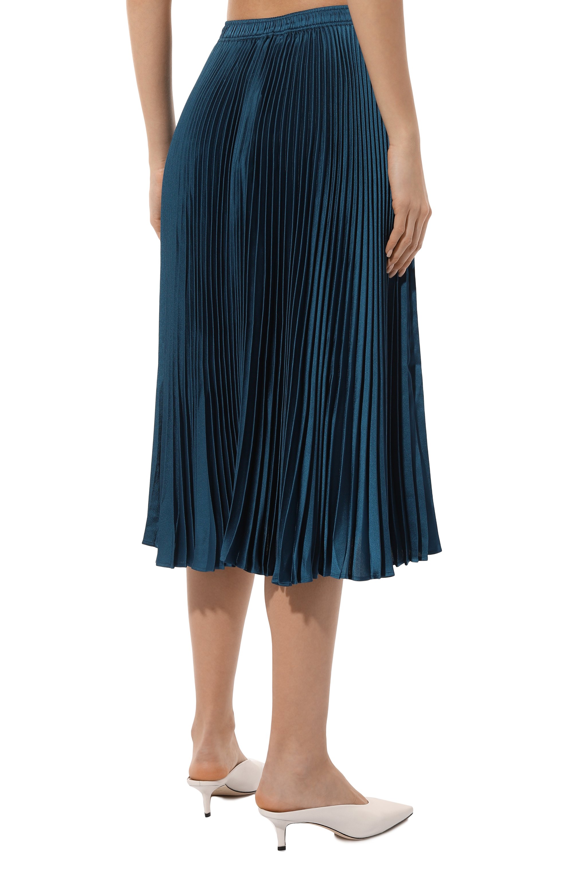 Плиссированная юбка BOSS ORANGE синего цвета по цене 17950 руб., арт. 50536271, фото 4 Плиссированная юбка BOSS ORANGE, арт. 50536271, фото 4