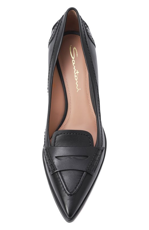 Кожаные туфли Santoni WDEG71386PC4NVGB Чёрный  WDEG71386PC4NVGB Фото 6