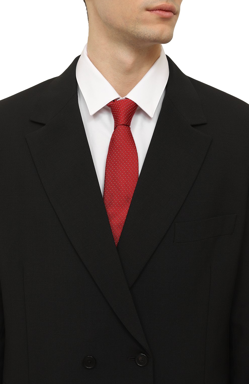 Шелковый галстук HUGO красного цвета по цене 8000 руб., арт. 50494297, фото 2 Шелковый галстук HUGO, арт. 50494297, фото 2