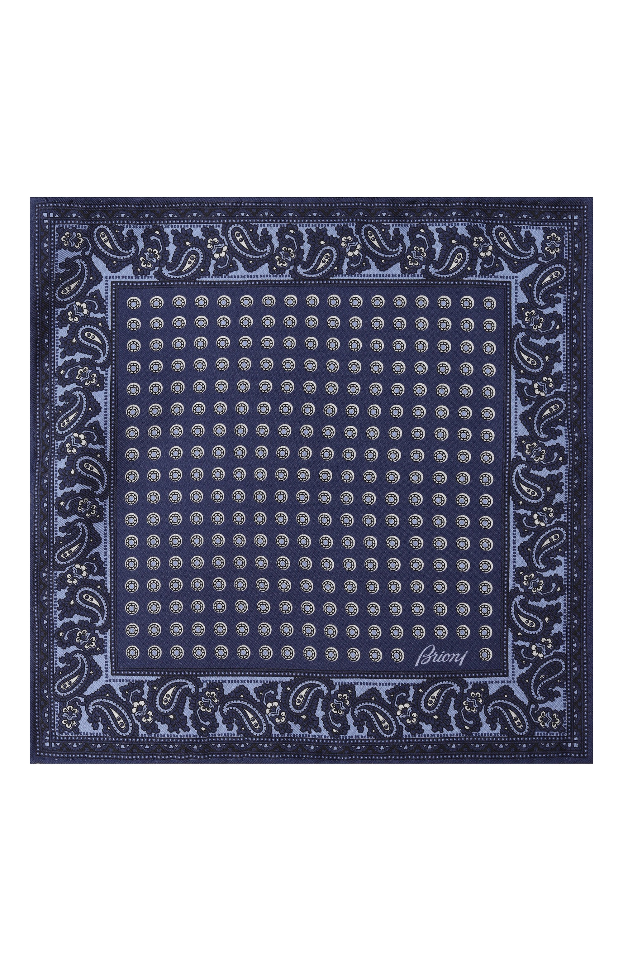 Шелковый платок BRIONI синего цвета по цене 22550 руб., арт. 071000/PD415, фото 3 Шелковый платок BRIONI, арт. 071000/PD415, фото 3