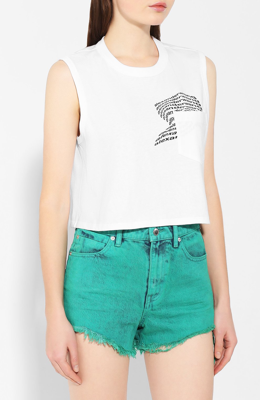 Хлопковая майка ALEXANDERWANG.T белого цвета по цене 19750 руб., арт. 4CC1201092, фото 3 Хлопковая майка ALEXANDERWANG.T, арт. 4CC1201092, фото 3
