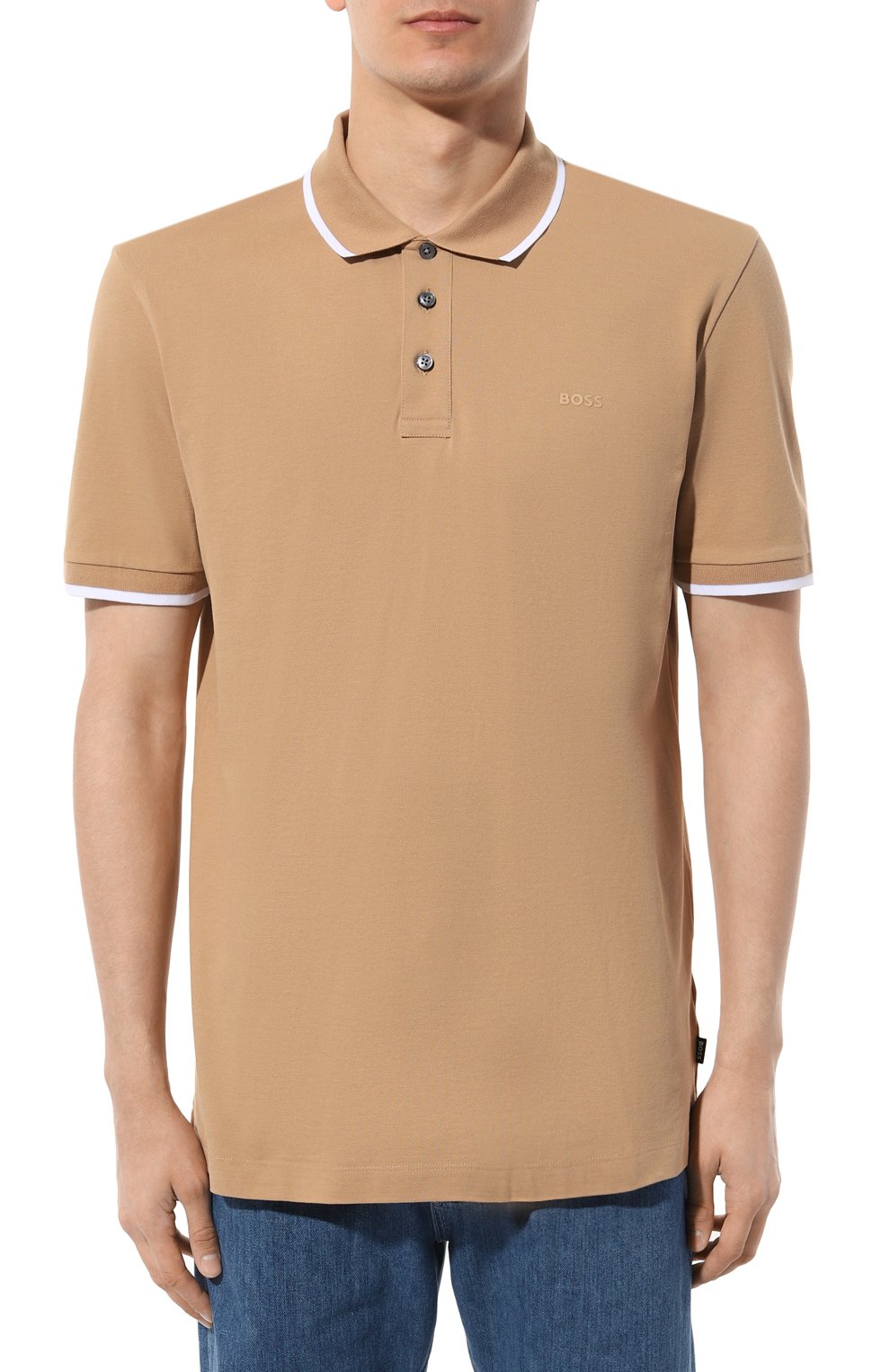 Хлопковое поло BOSS, арт. 50494697, фото 3