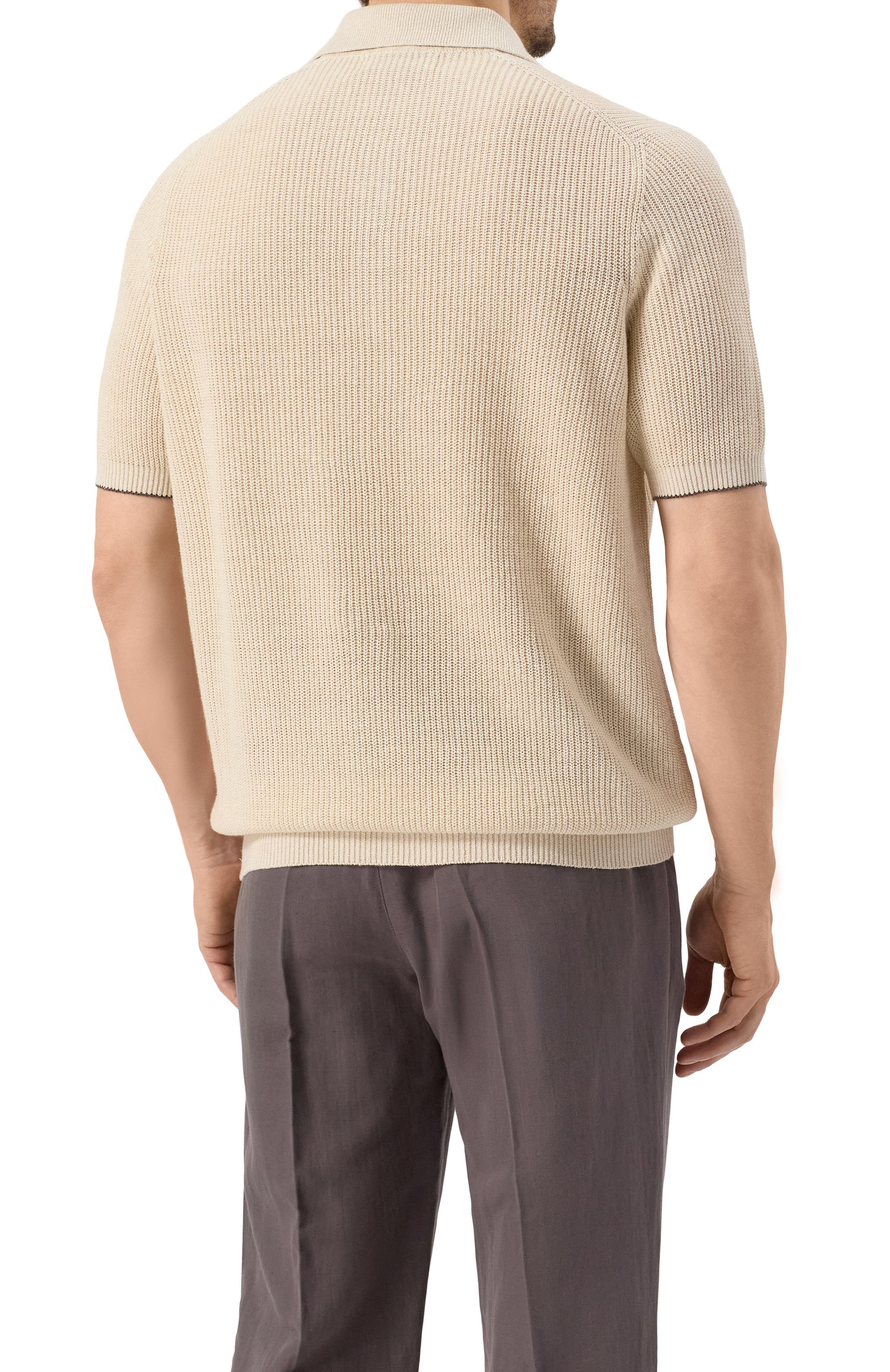 Поло изо льна и хлопка BRUNELLO CUCINELLI, арт. M2L707715, фото 4