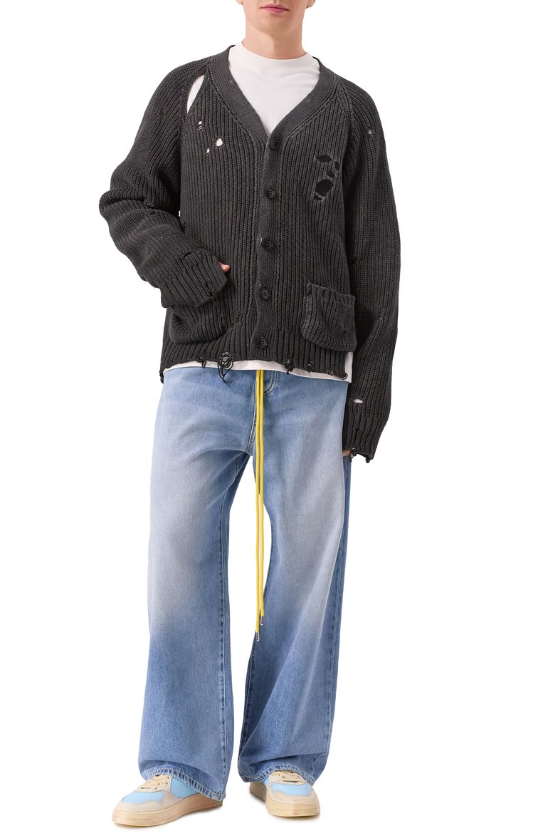 Мужские джинсы ICON DENIM LA голубого цвета, арт. GAB | Фото 2 (Длина (брюки, джинсы): �Стандартные; Материал внешний: Хлопок, Деним; Детали: Делаве; Силуэт М (брюки): Широкие; Кросс-КТ: Деним; Стили: Streetwear; Автоматизация ТО: Проставлено; Автоматизация состава: Проставлено)