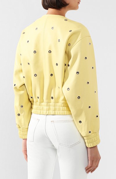 Кожаный бомбер ISABEL MARANT желтого цвета по цене 237500 руб., арт. VE1289-20P003I/QUENTY, фото 4 Кожаный бомбер ISABEL MARANT, арт. VE1289-20P003I/QUENTY, фото 4