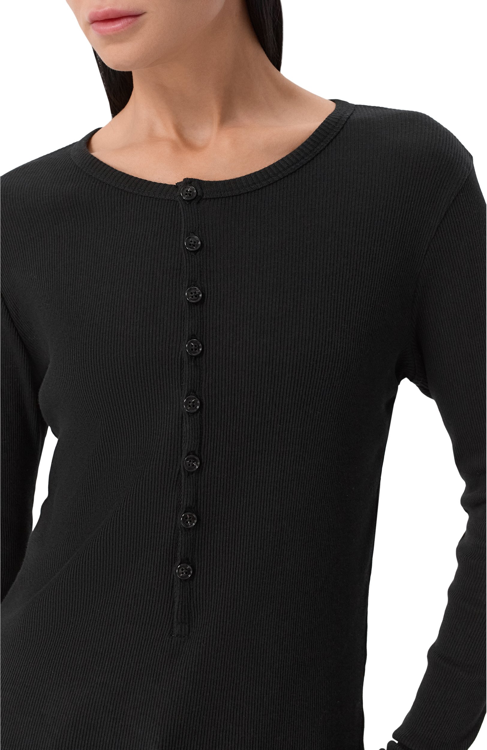 Хлопковый лонгслив-хенли ANN DEMEULEMEESTER, арт. B0014225/FA659, фото 5