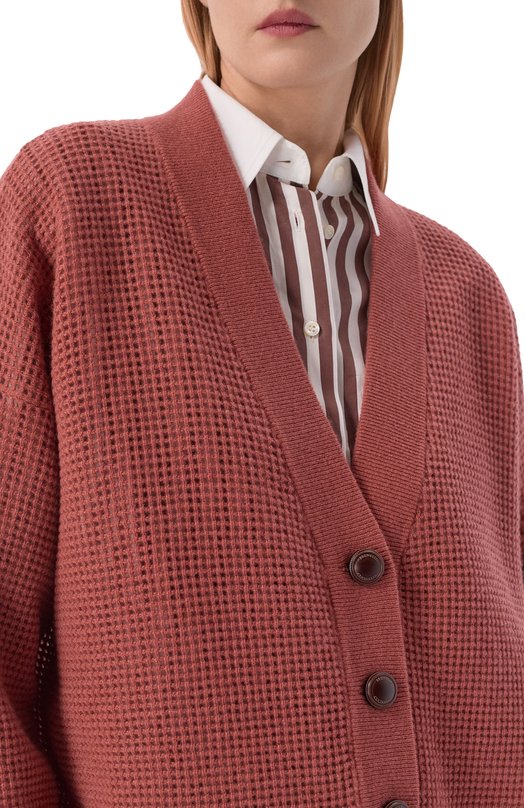 Кашемировый кардиган Brunello Cucinelli M12205106 Коричневый  M12205106 Фото 5