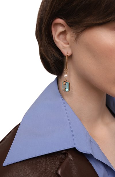 Серьги с жемчугом и кристаллами CRYSTALLINE JEWELLERY голубого цвета по цене 13860 руб., арт. 381YNN, фото 2 Серьги с жемчугом и кристаллами CRYSTALLINE JEWELLERY, арт. 381YNN, фото 2