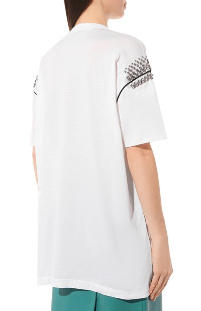 Хлопковая футболка PRADA, арт. 3557AR-1ZXZ-F0009-211, фото 4
