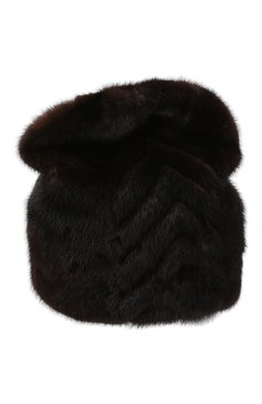 Женская шапка из меха норки FURLAND коричневого цвета, арт. 0175200110034300829 | Фото 1 (Материал сплава: Проставлено; Нос: Не проставлено; Материал: Натуральный мех)