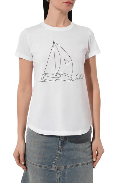 Хлопковая футболка COLOMBO белого цвета по цене 51550 руб., арт. TS00330/RIC, фото 3 Хлопковая футболка COLOMBO, арт. TS00330/RIC, фото 3