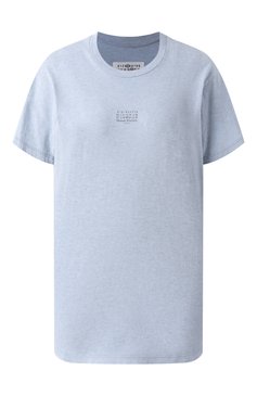Женская хлопковая футболка MAISON MARGIELA голубого цвета, арт. S50GC0706/M20086 | Фото 1 (Длина (для топов): Стандартные; Материал внешний: Хлопок; Материал сплава: Проставлено; Рукава: Короткие; Драгоценные камни: Проставлено; Стили: Минимализм; Принт: С принтом; Женское Кросс-КТ: Футболка-одежда)
