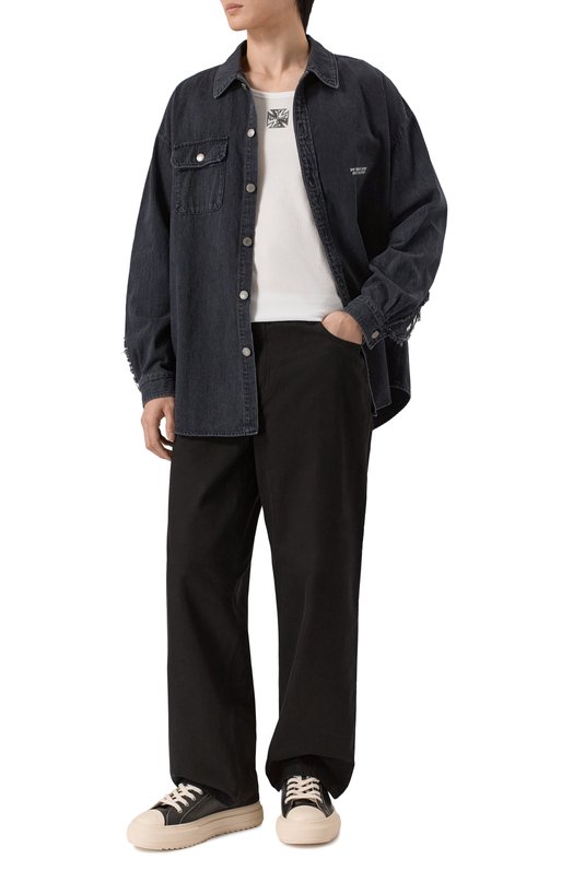 Хлопковая майка VETEMENTS ME76TT156W/1202 RIB Белый  ME76TT156W/1202 RIB Фото 2