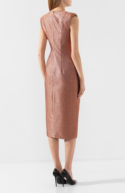 Платье с оборкой DRIES VAN NOTEN золотого цвета по цене 129500 руб., арт. 192-11097-8141, фото 4 Платье с оборкой DRIES VAN NOTEN, арт. 192-11097-8141, фото 4