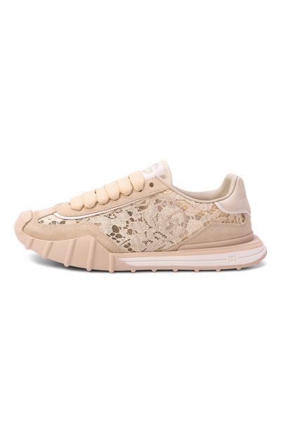 Комбинированные кроссовки dg athletic DOLCE & GABBANA бежевого цвета по цене 89950 руб., арт. CK2487/A3S64, фото 4 Комбинированные кроссовки dg athletic DOLCE & GABBANA, арт. CK2487/A3S64, фото 4