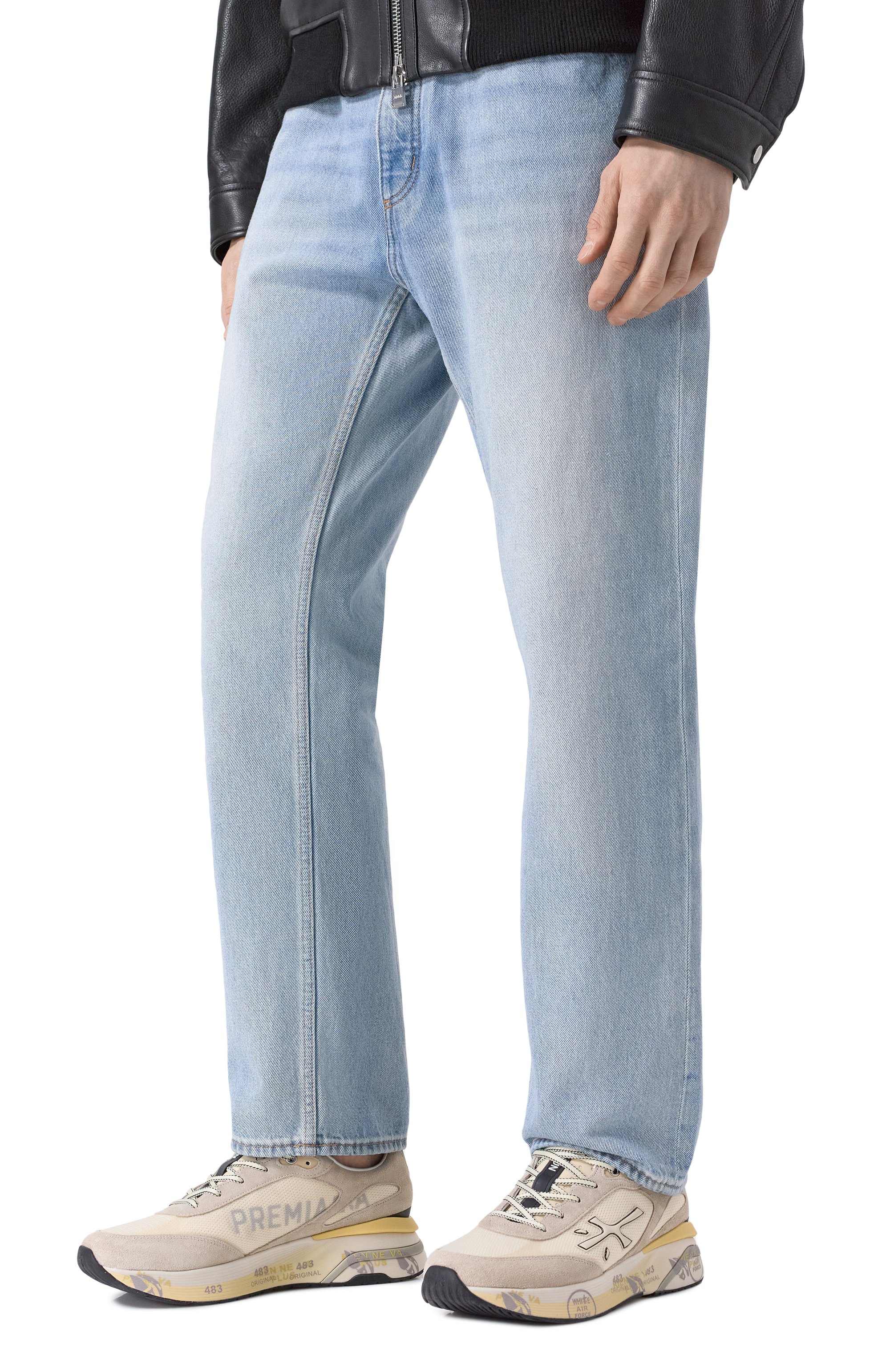 Комбинированные кроссовки moerun PREMIATA светло-серого цвета по цене 33600 руб., арт. M0ERUN/VAR 7298, фото 3 Комбинированные кроссовки moerun PREMIATA, арт. M0ERUN/VAR 7298, фото 3